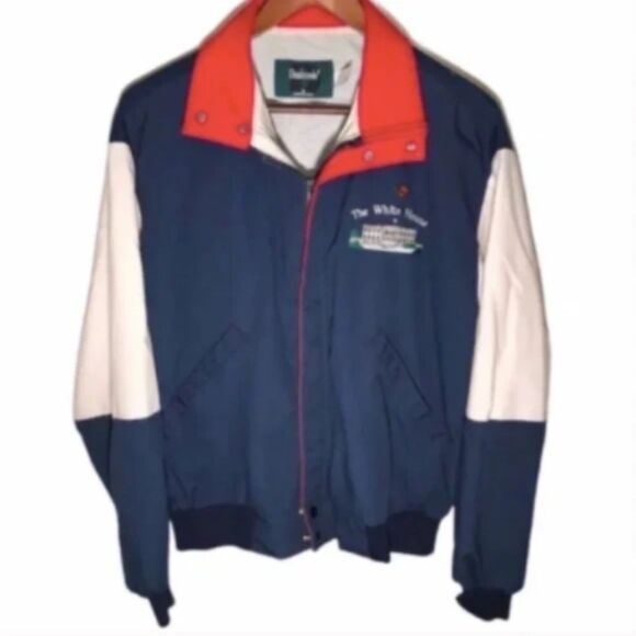 Dunbrooke Vintage White House Windbreaker Jacket - Picture 1 of 10